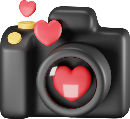 wedding camera 3d illustration